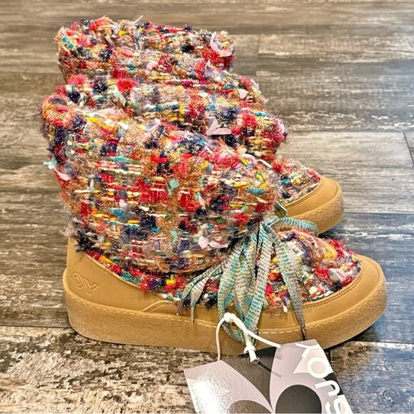 Khrisjoy Puff Check Tweed Boots Logo Women Size 41 Made in Italy Retail $600 NWT - Picture 7 of 15